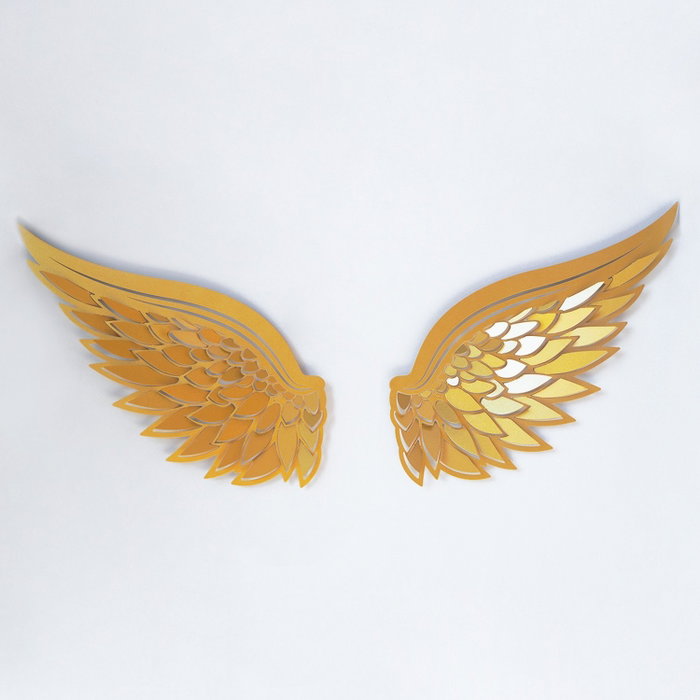 Wallity Angel Wings Metal Wall Art Set - APT705 Dorado